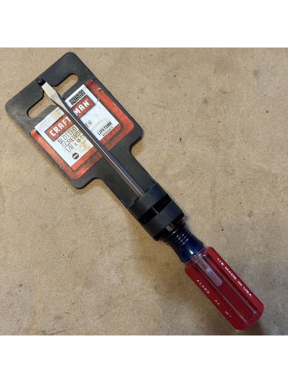 NOS Sears Craftsman 1/8” Slotted Screwdriver 4” Long 41589 WF USA New On Tag
